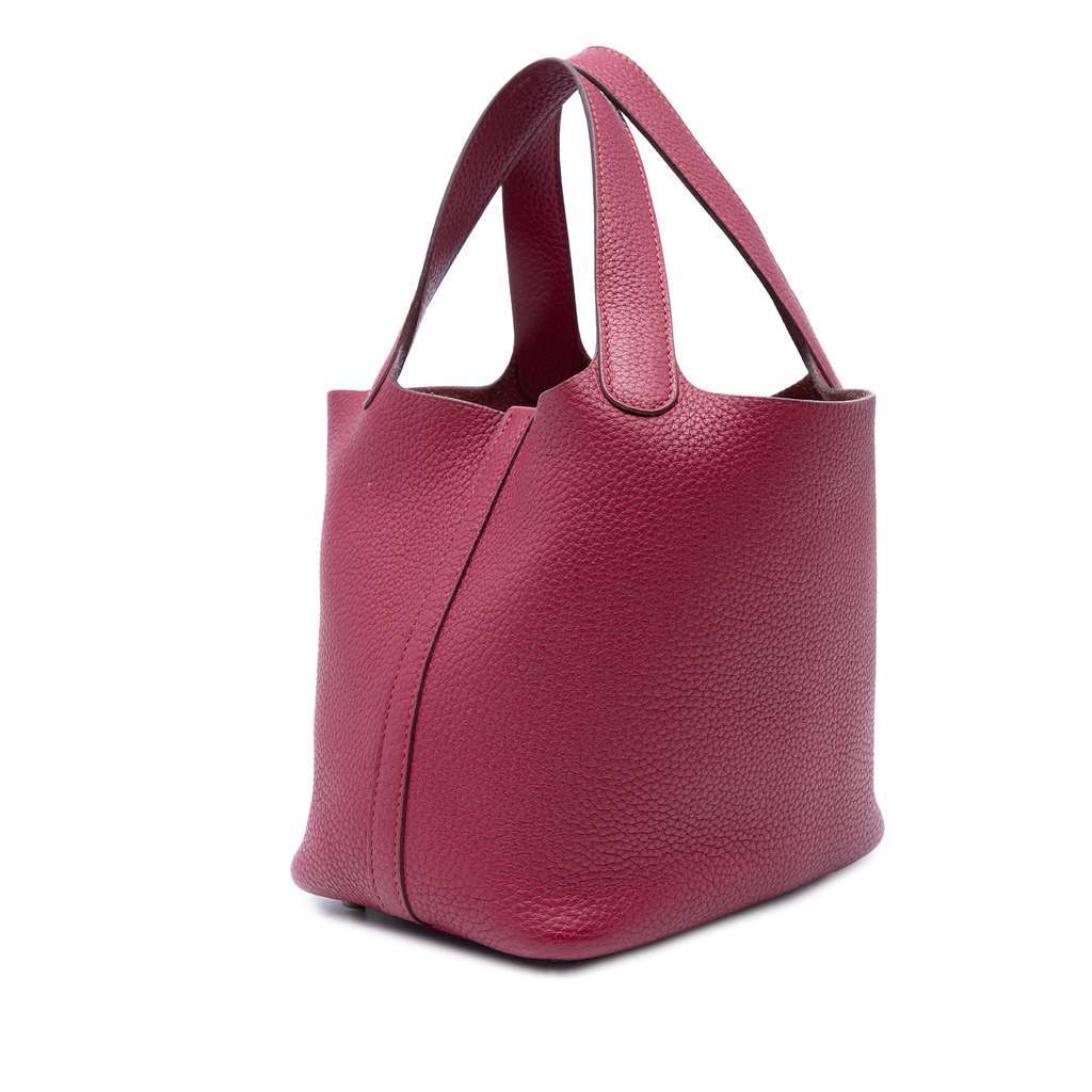 Hermès Clemence Picotin Lock 18 Red Leather Good condition - Back View