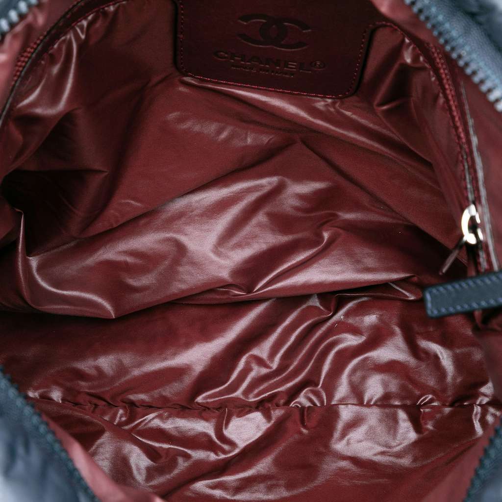 Chanel Quilted Nylon Coco Cocoon Hobo Blue Very good - Model View