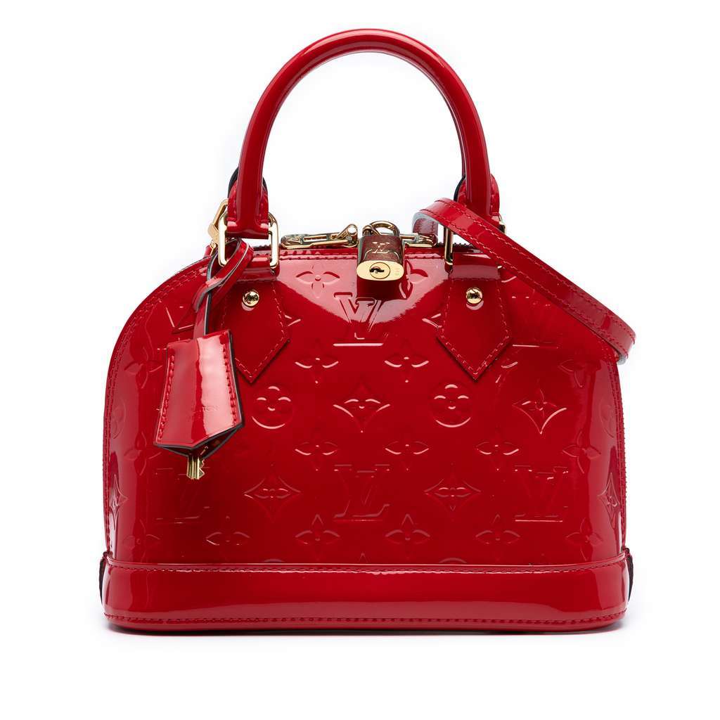 Louis Vuitton Monogram Vernis Alma BB Red Leather Good condition - Front View