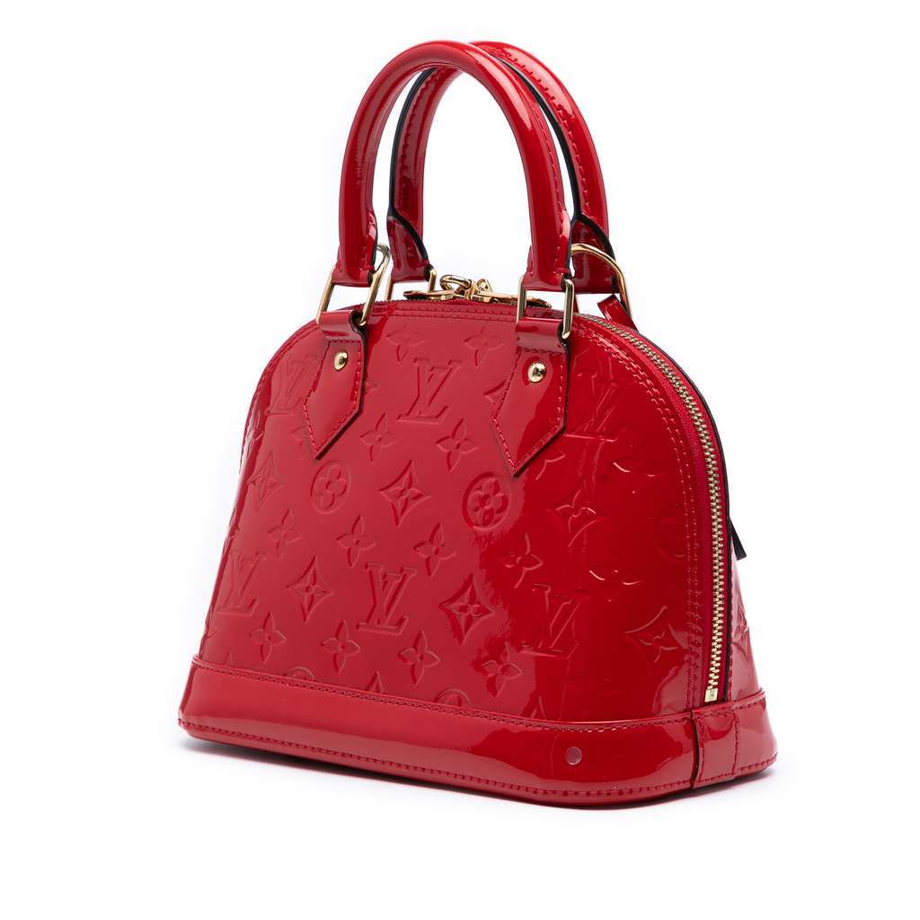 Louis Vuitton Monogram Vernis Alma BB Red Leather Good condition - Back View