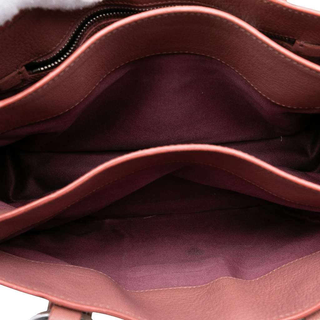 Miu Miu Bicolor Goatskin Madras Satchel Pink Leather Good - Model View