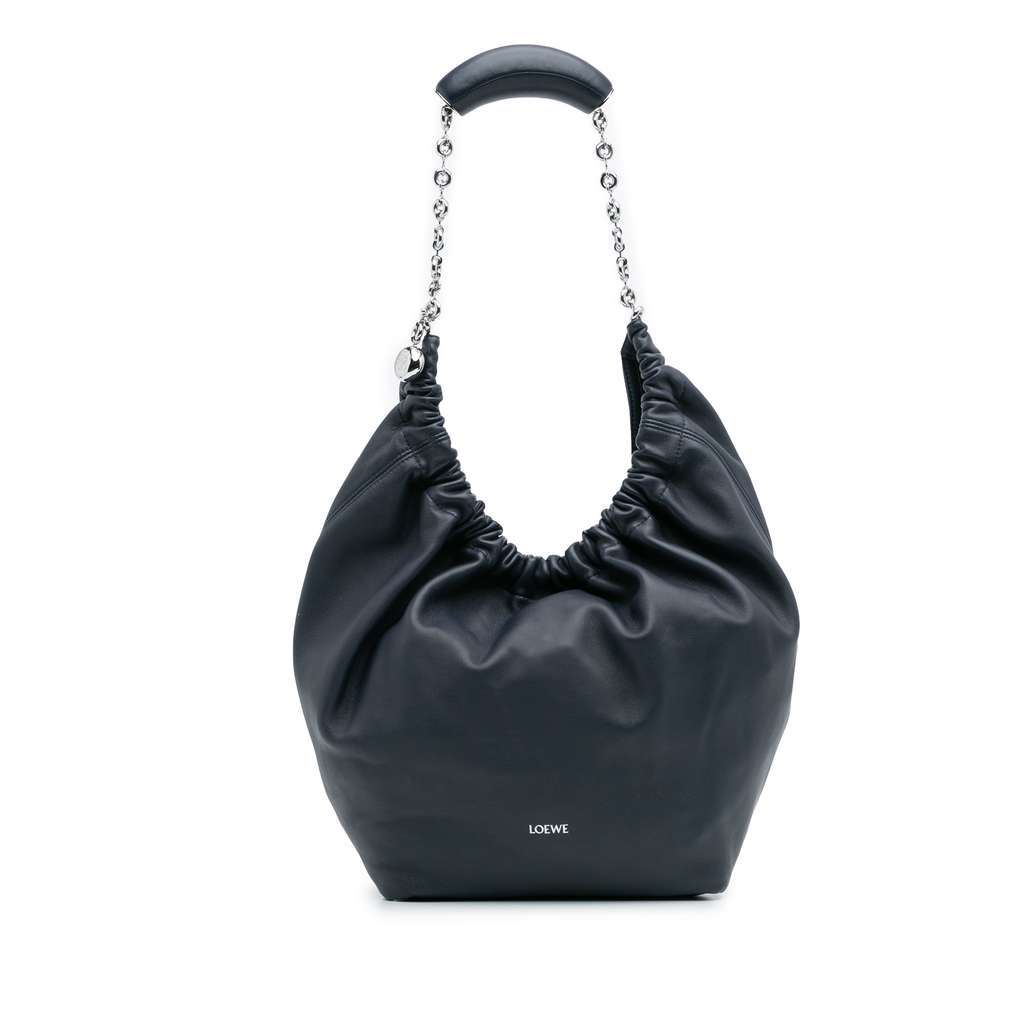 Loewe Small Mellow Nappa Lambskin Squeeze Bag Blue Leather Very good condition - Front View