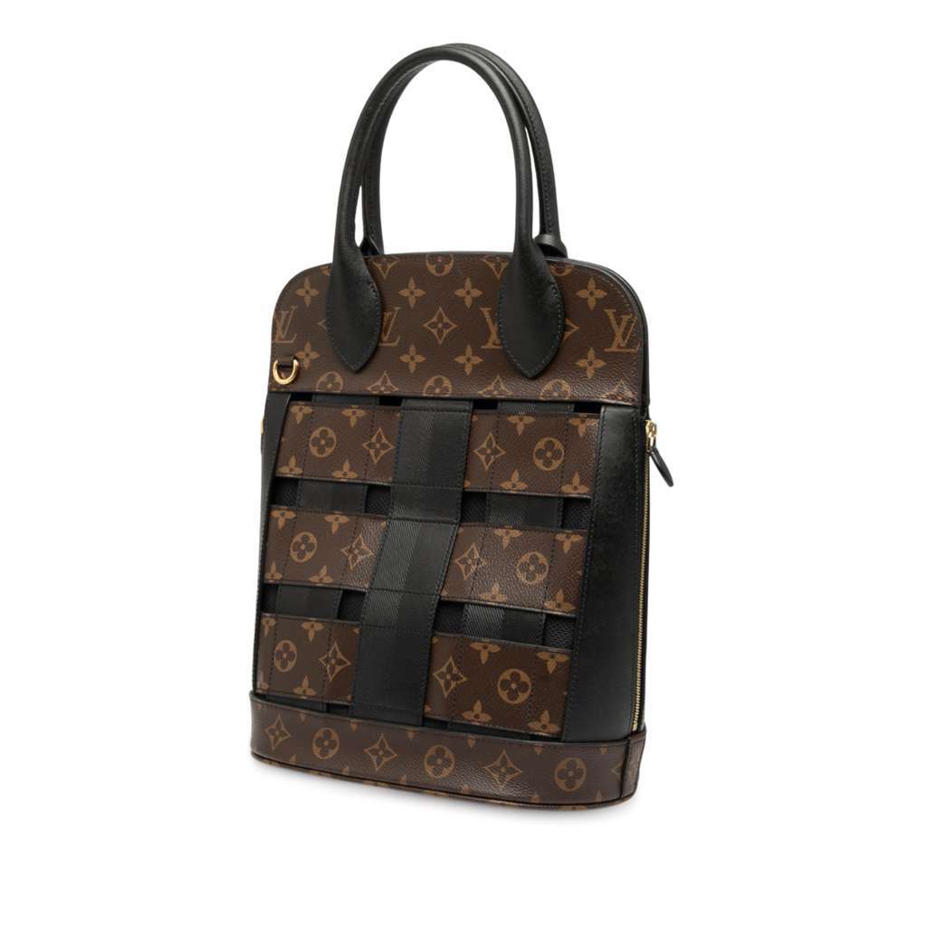 Louis Vuitton Monogram Tressage Tote Brown Good - Back View