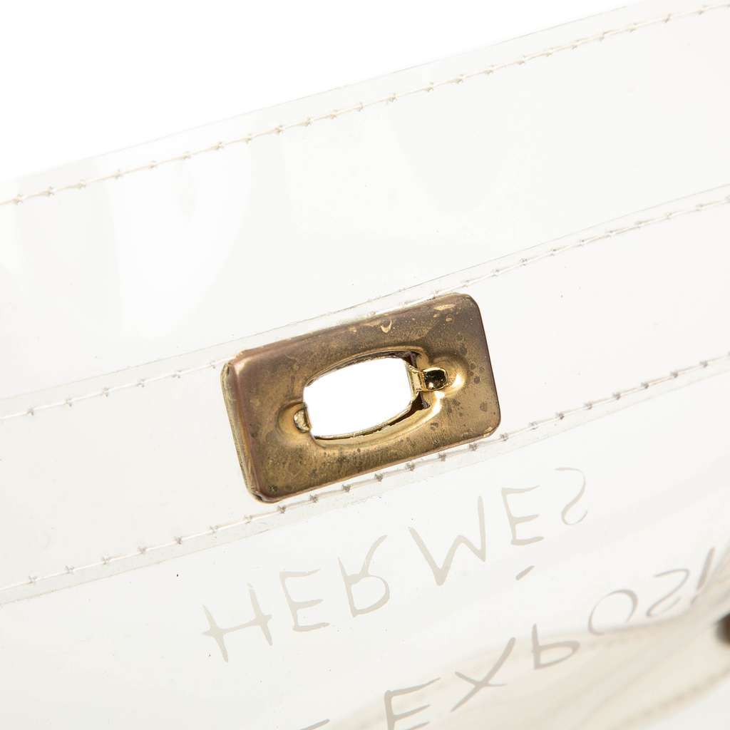 Hermès Vinyl Souvenir De L Exposition Kelly Handbag White Good condition - Box View