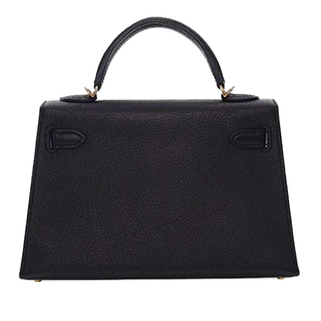 Hermès Mini Chevre Kelly II Sellier 20 Black Leather Good condition - Model View