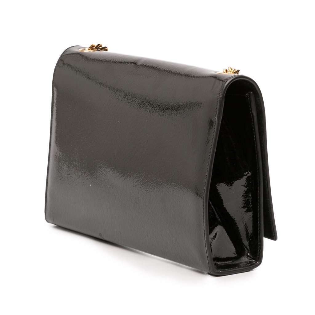 Saint Laurent Medium Patent Monogram Kate Crossbody Black Leather Good condition - Back View