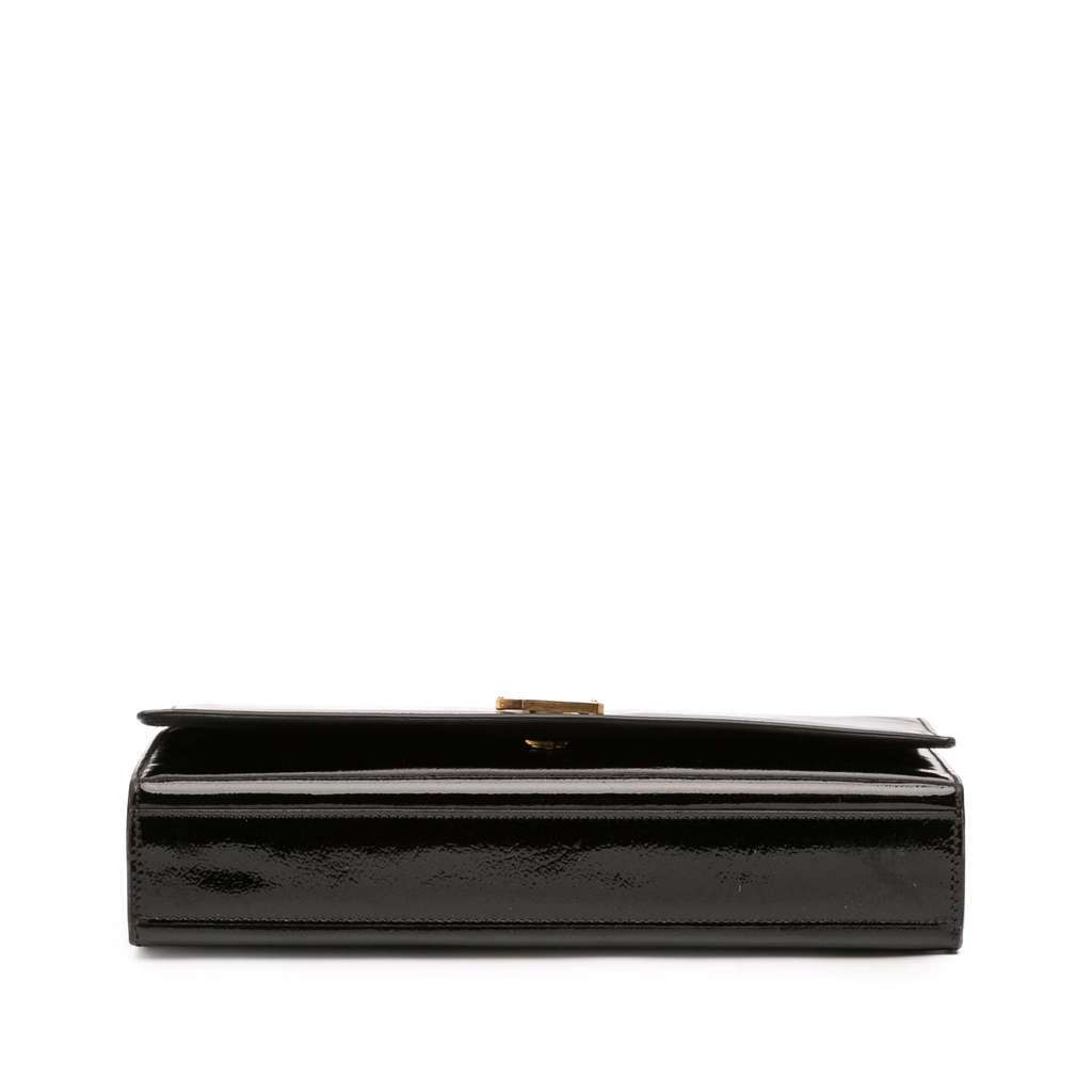 Saint Laurent Medium Patent Monogram Kate Crossbody Black Leather Good condition - Inside View
