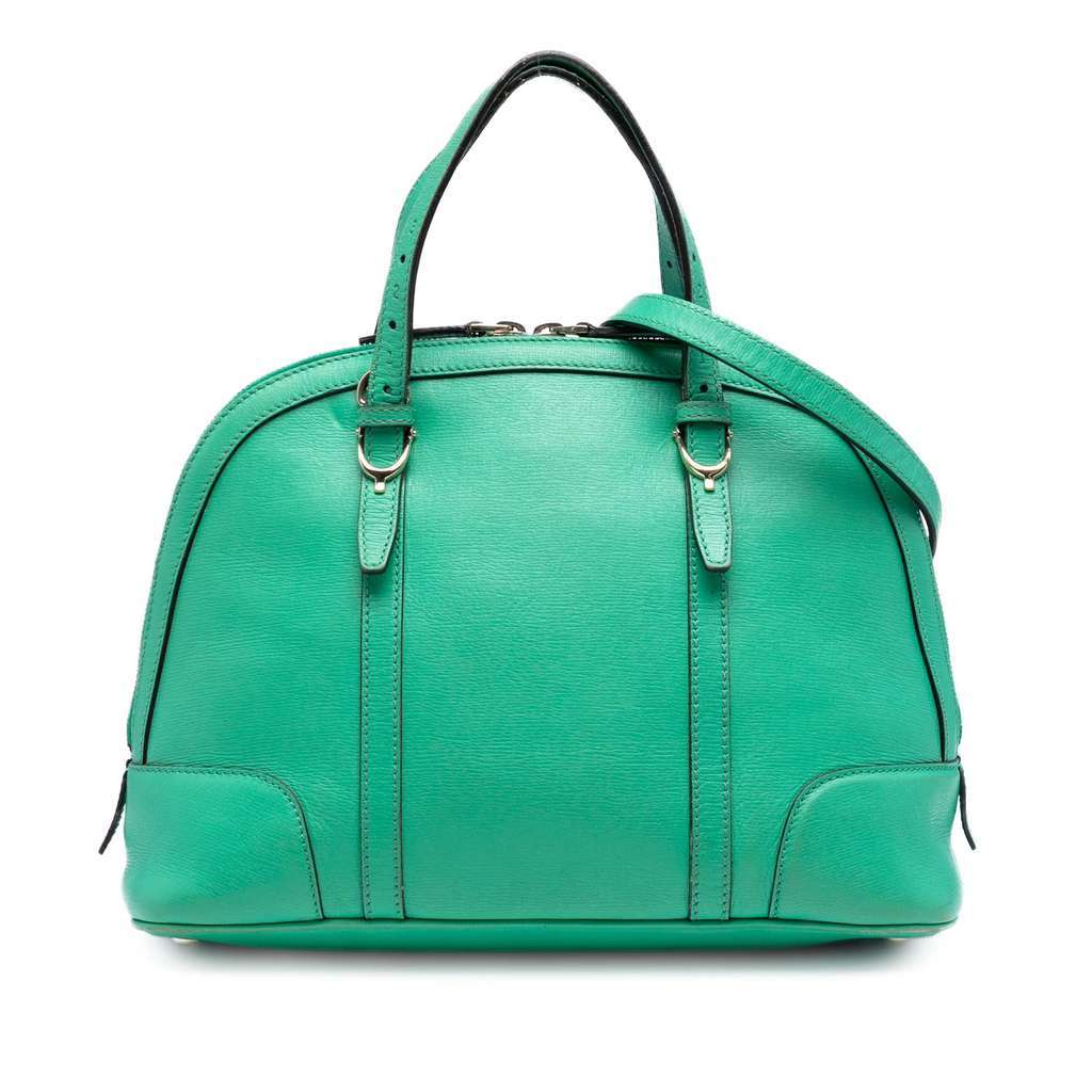 Gucci Small Leather Nice Dome Satchel Green Leather Very good condition - Front View