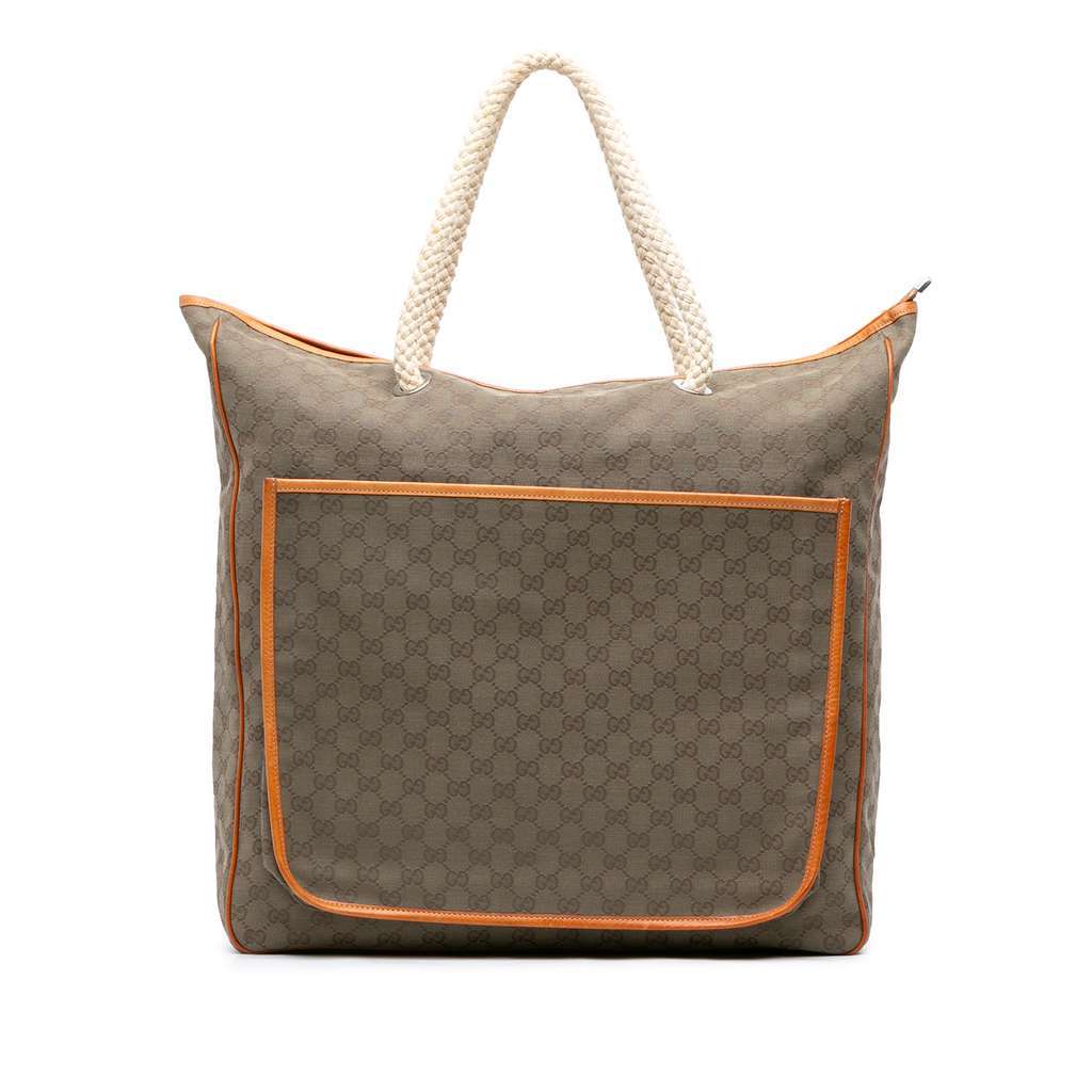 Gucci GG Canvas Rope Tote Brown Canvas Very good - Front View