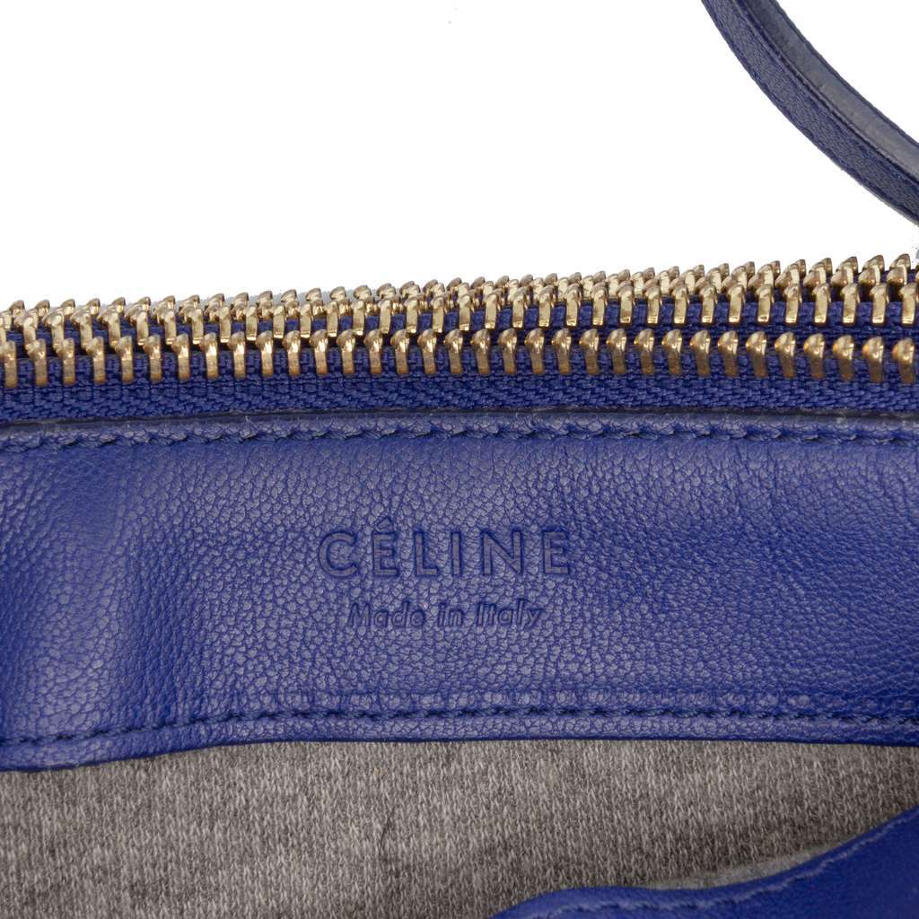 Celine Small Lambskin Trio Crossbody Blue Leather Good - Box View
