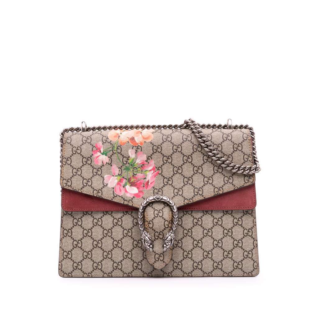Gucci Medium GG Supreme Blooms Dionysus Shoulder Bag Brown Canvas Very good - Front View