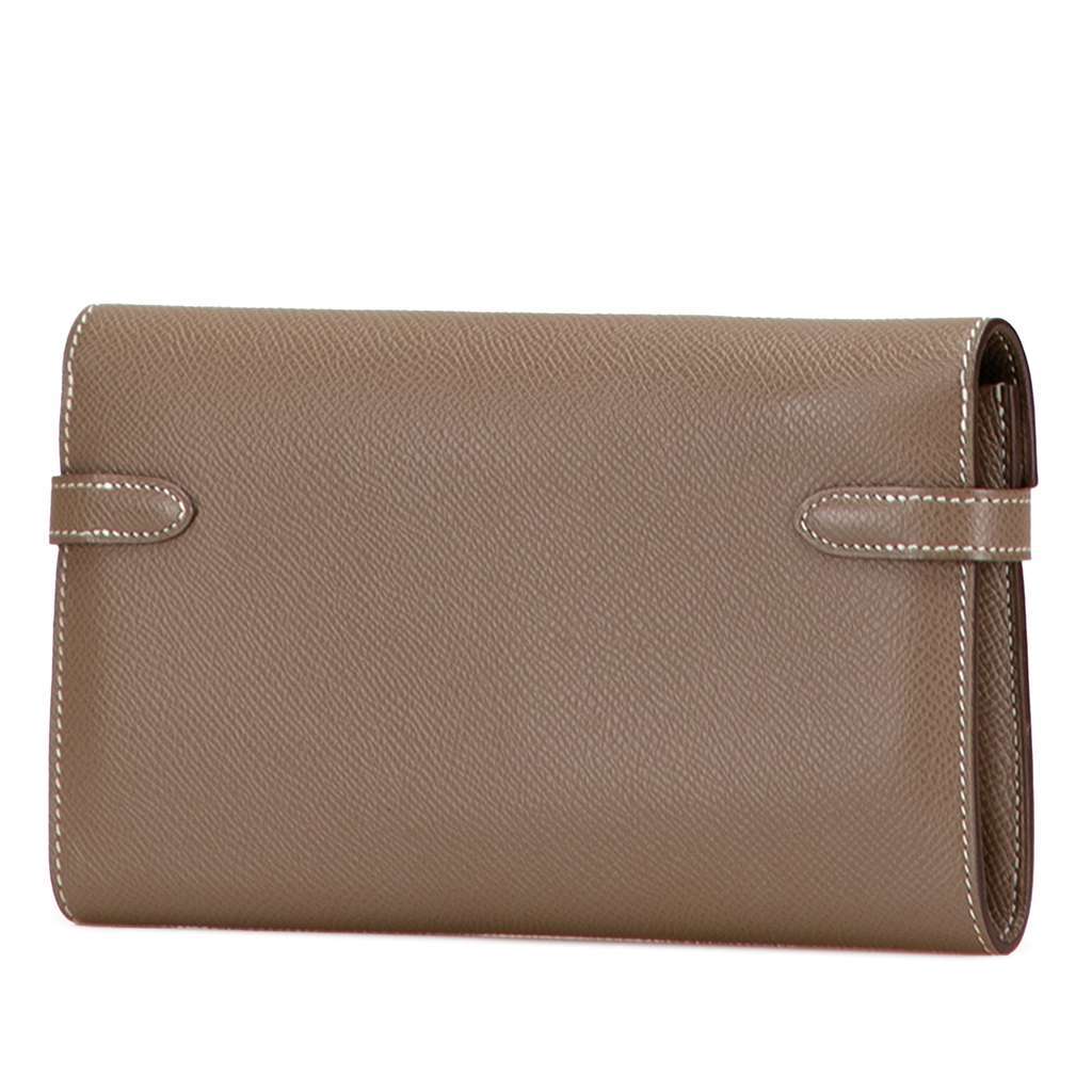 Hermès Epsom Kelly Longue Wallet Brown Leather Good condition - Back View