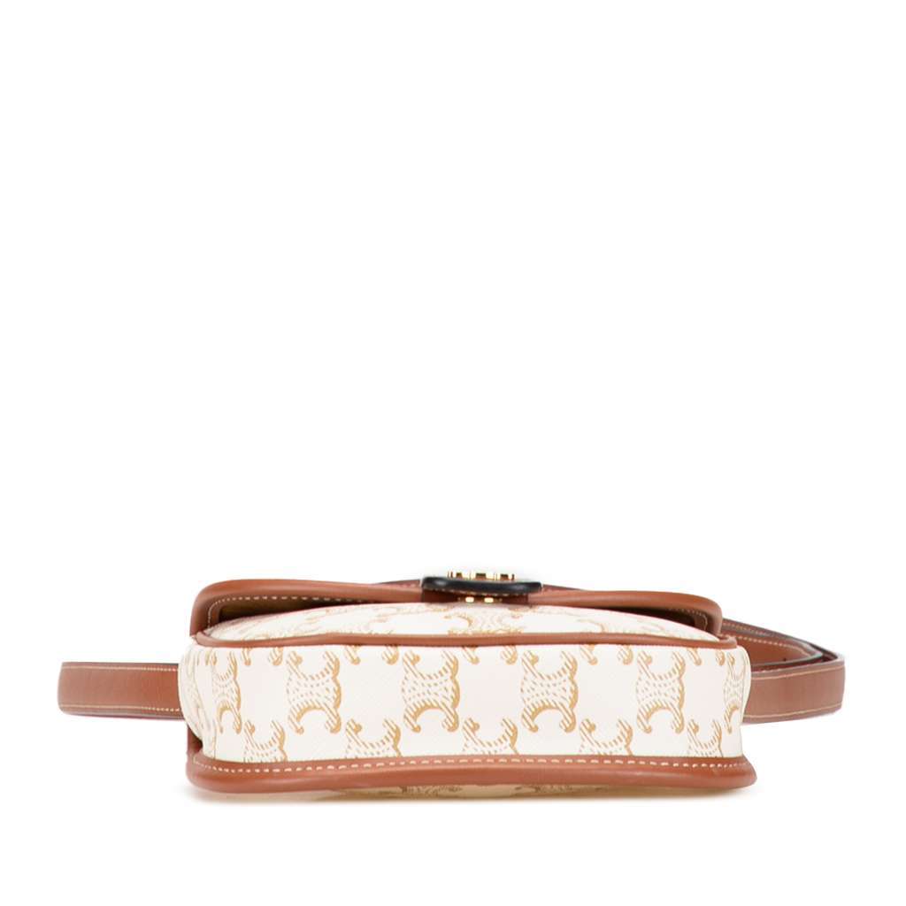 Celine Mini Triomphe Coated Canvas Besace Crossbody White Canvas Very good - Inside View
