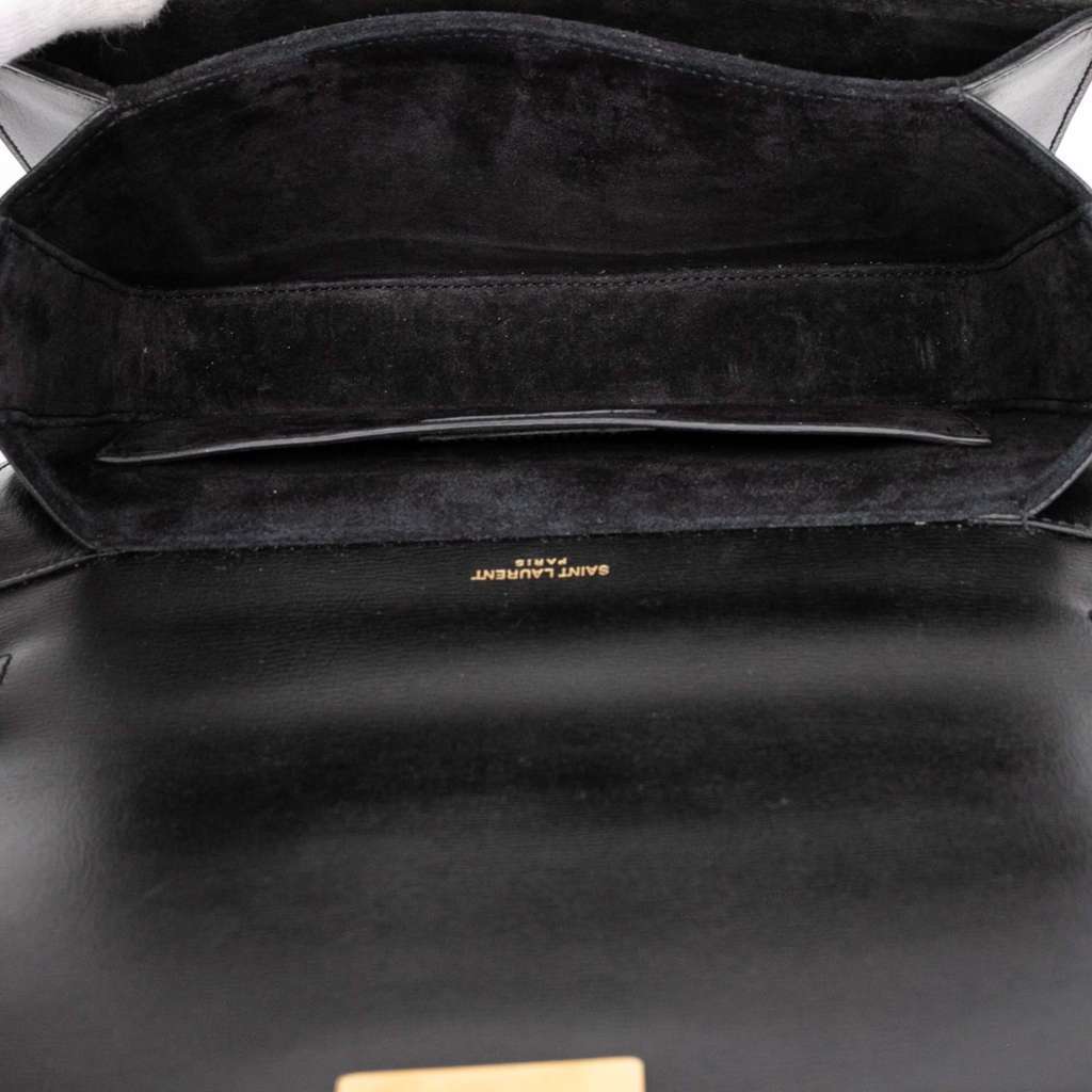 Saint Laurent Medium Calfskin and Suede Bellechasse Bag Black Leather Very good - Model View