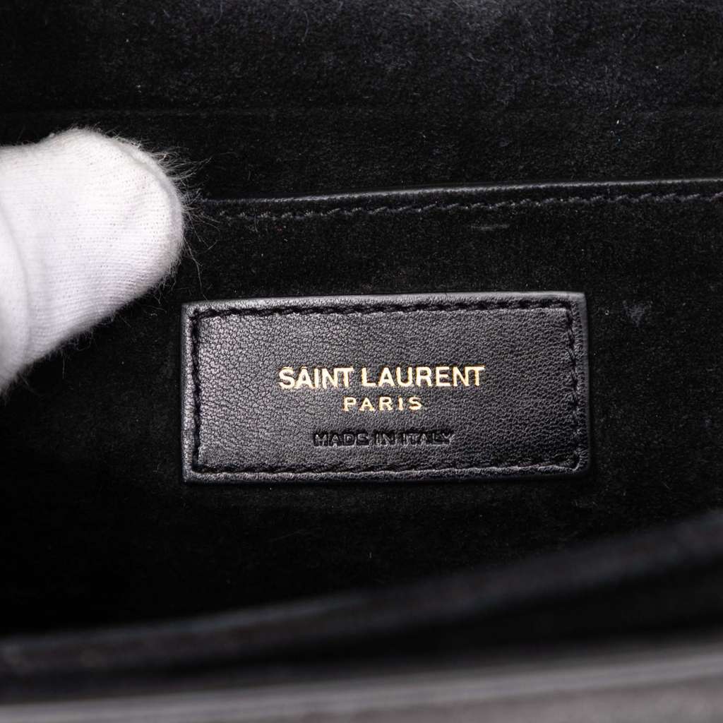 Saint Laurent Medium Calfskin and Suede Bellechasse Bag Black Leather Very good - Box View
