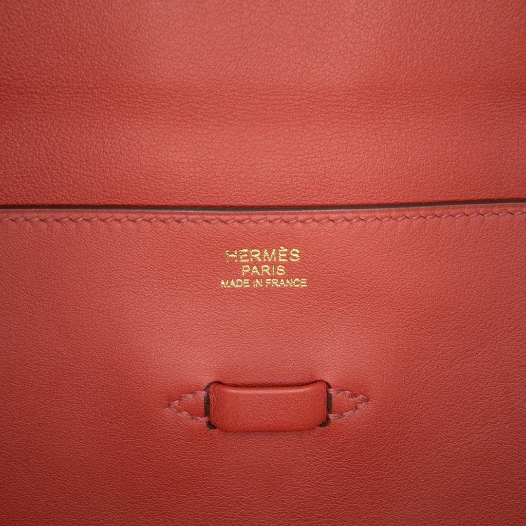 Hermès Evercolor Pliplat Clutch Red Leather Good condition - Box View