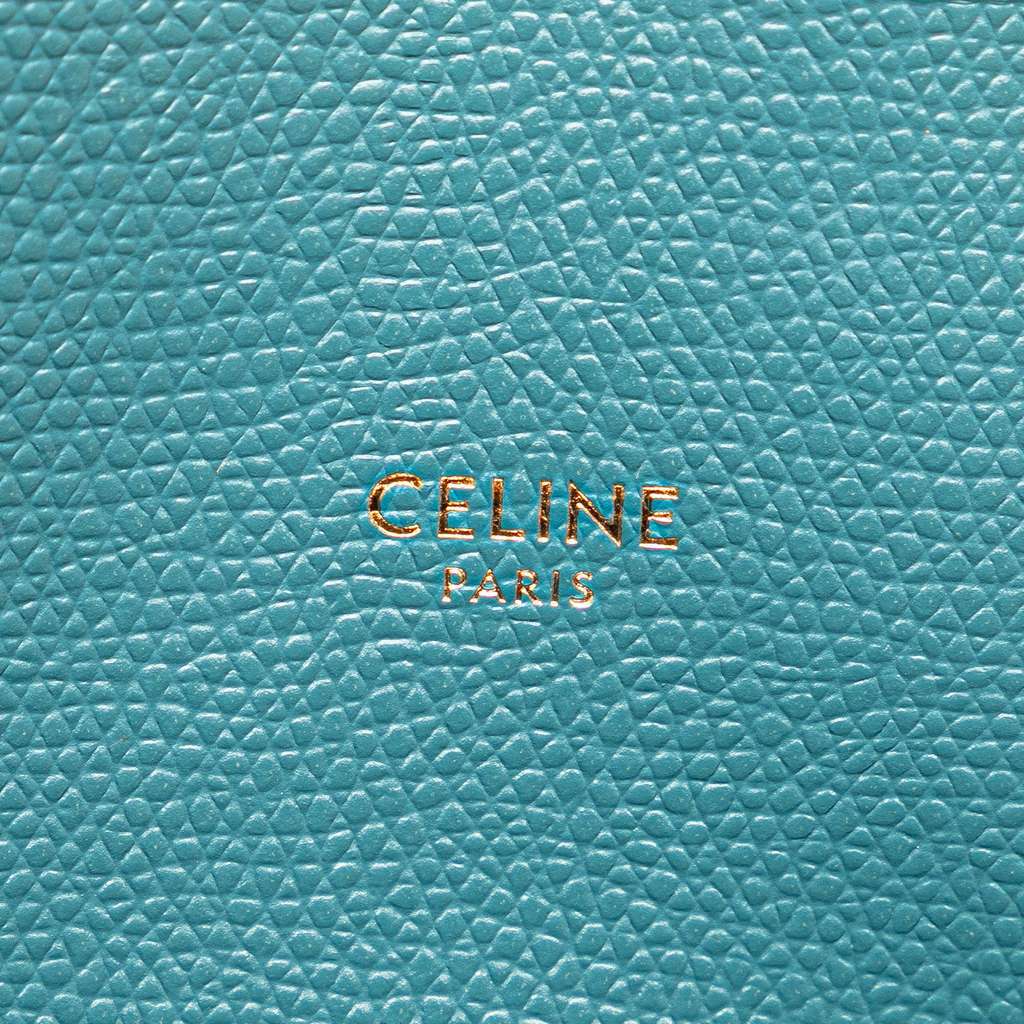Celine Small Grained Calfskin Vertical Cabas Satchel Blue Leather Very good - Box View