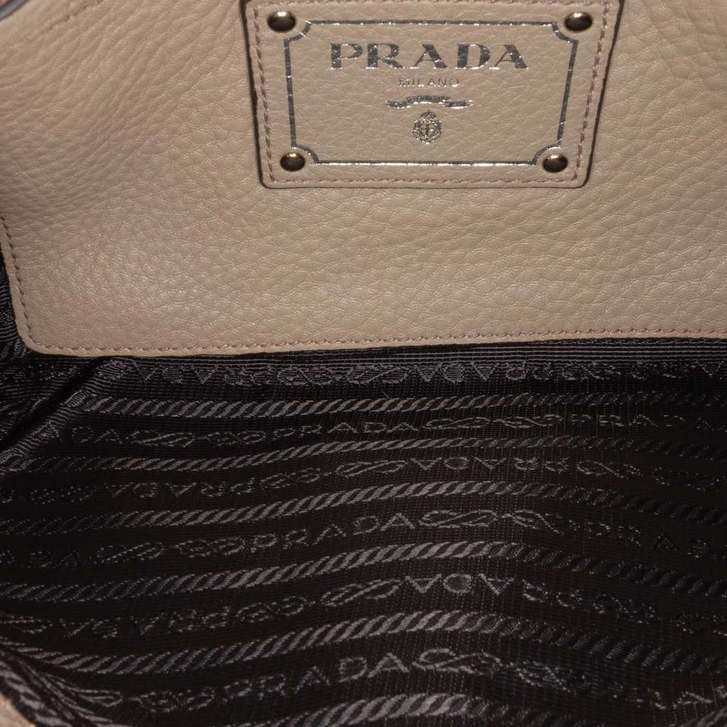 Prada Vitello Daino Crossbody Brown Leather Good - Model View