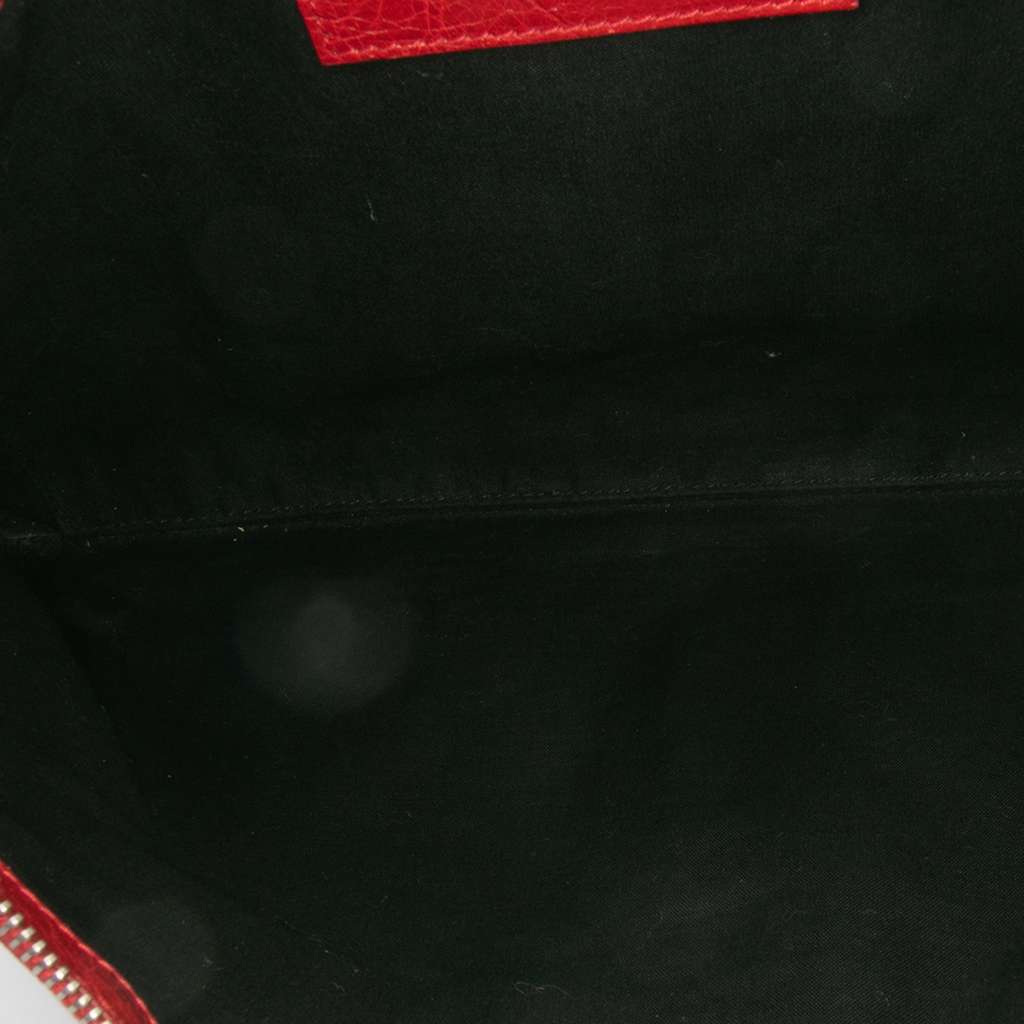 Balenciaga Lambskin Motocross Classic Clip L Clutch Red Leather Good condition - Model View