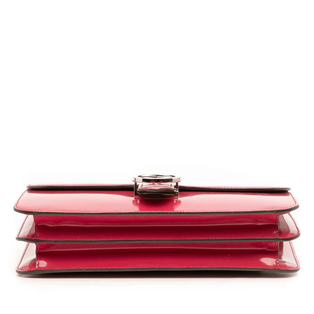 Gucci Medium Patent Dollar Interlocking G Crossbody Red Leather Good - Inside View