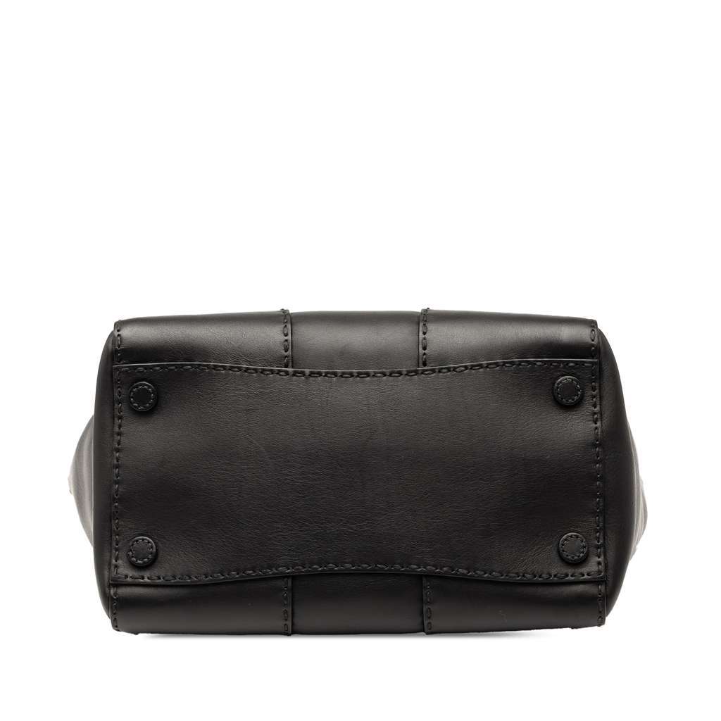 Prada Small City Calf Stitched Twin Pocket Satchel Black Leather Very good - Inside View