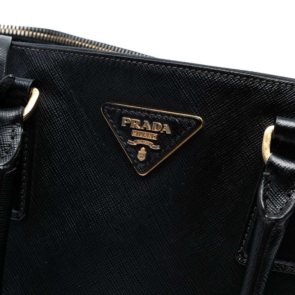 Prada Large Saffiano Lux Galleria Double Zip Tote Black Leather Good condition - Box View