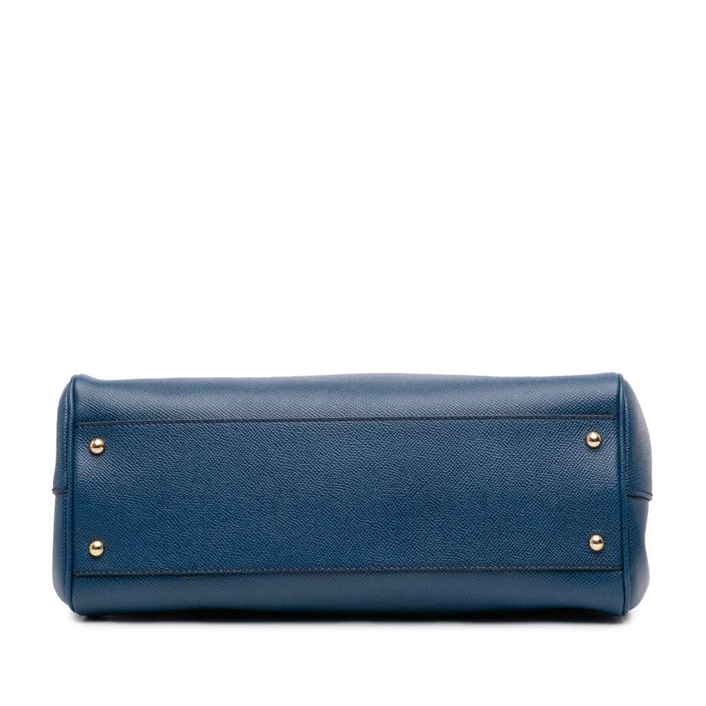 Dolce & Gabbana Large Calfskin Miss Sicily Satchel Blue Leather Good condition - Inside View