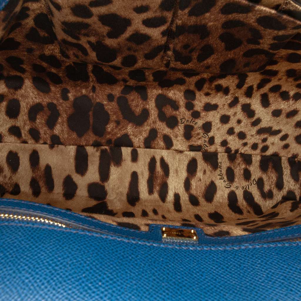 Dolce & Gabbana Large Calfskin Miss Sicily Satchel Blue Leather Good condition - Model View