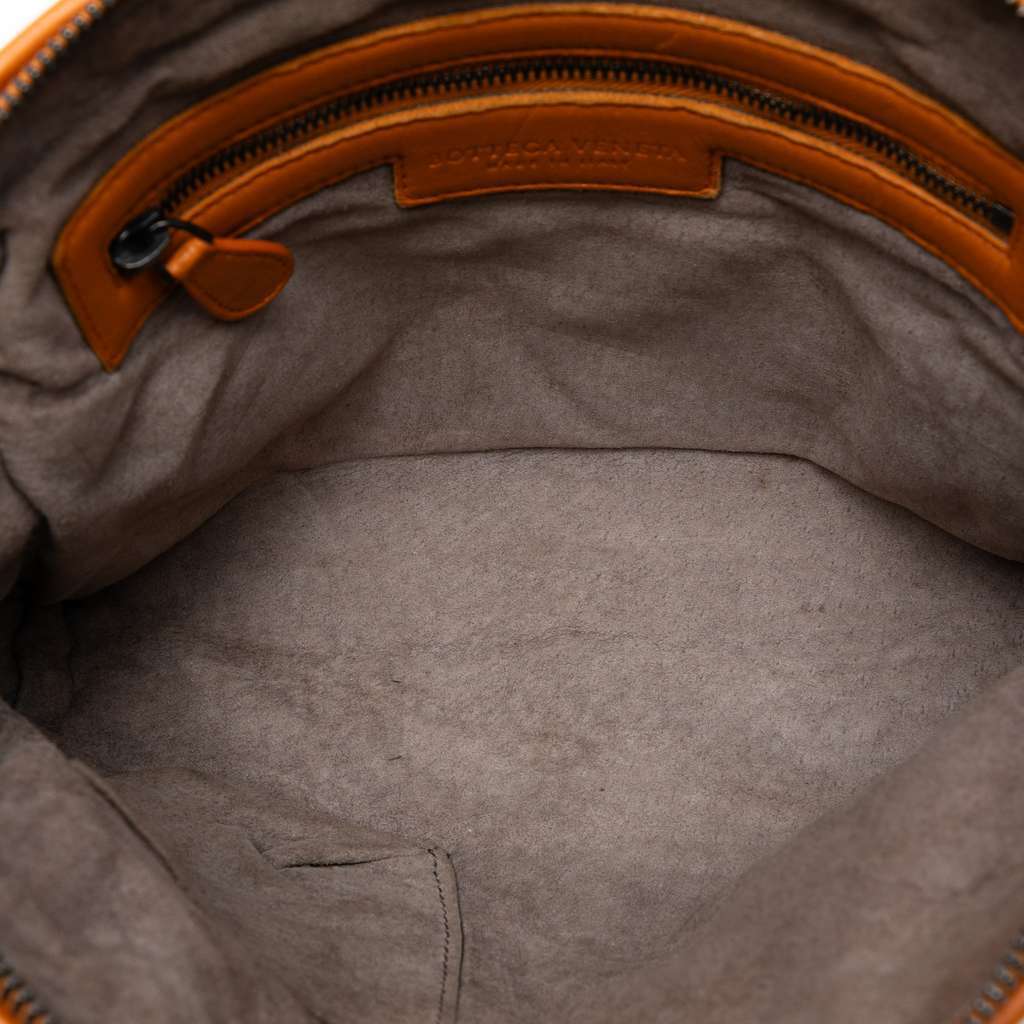 Bottega Veneta Nappa Intrecciato Nodini Crossbody Orange Leather Very good - Model View