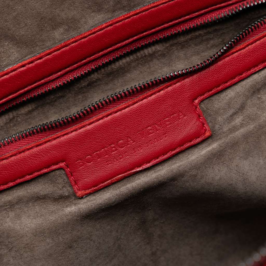 Bottega Veneta Large Nappa Intrecciato Nodini Crossbody Red Leather Good - Box View