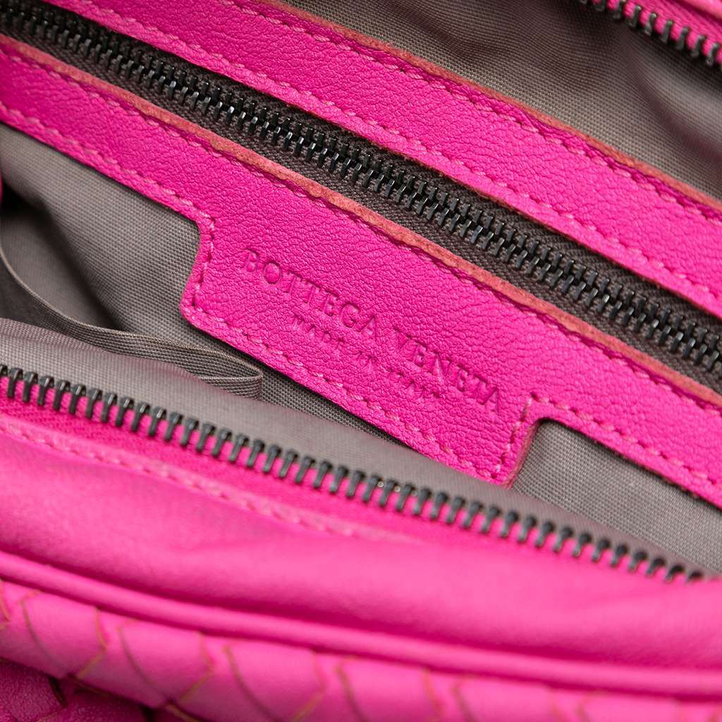 Bottega Veneta Nappa Intrecciato Front Pocket Messenger Bag Pink Leather Very good - Box View