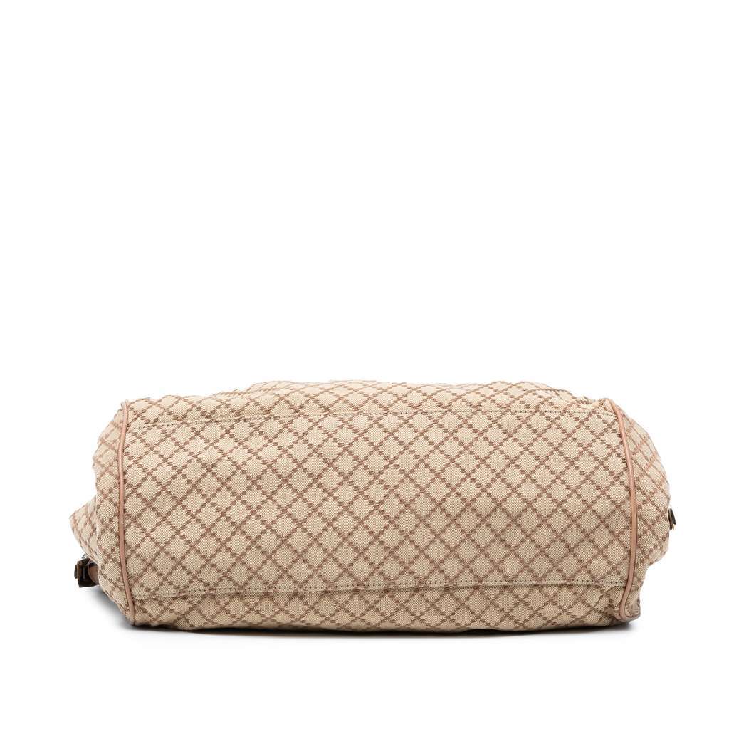 Gucci Diamante Canvas Sukey Satchel Brown Canvas Good - Inside View
