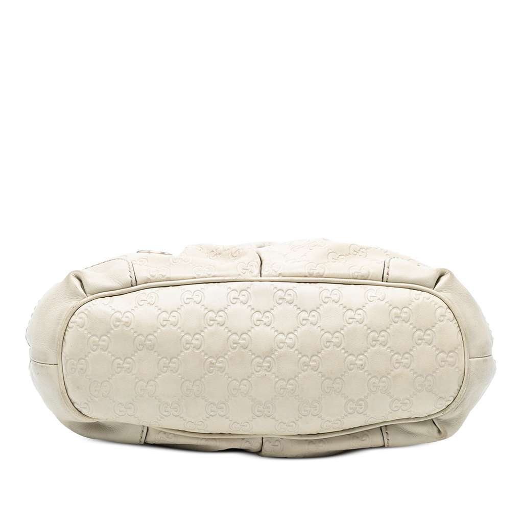 Gucci Guccissima Sukey Satchel White Leather Good - Inside View