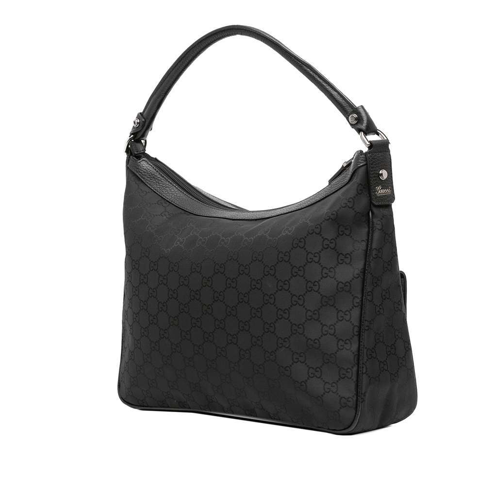Gucci GG Nylon Abbey D Ring Handbag Black Good - Back View
