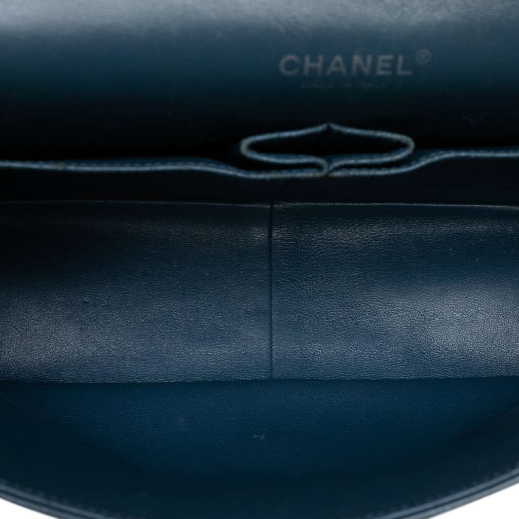 Chanel Jumbo Classic Caviar Double Flap Blue Leather Good - Model View