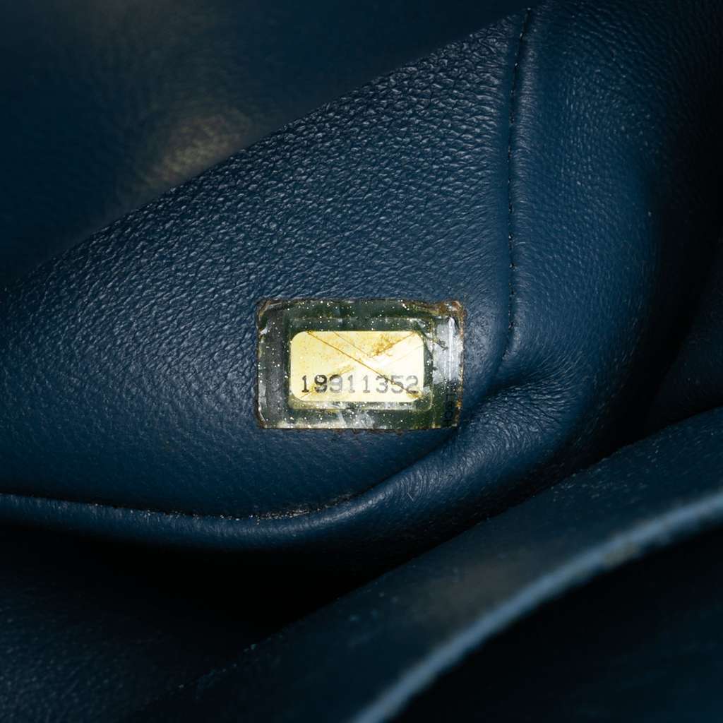Chanel Jumbo Classic Caviar Double Flap Blue Leather Good - Box View