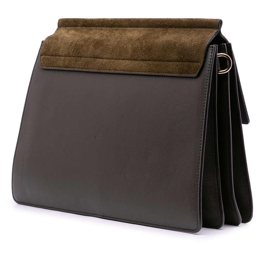 Chloé Medium Calfskin and Suede Faye Crossbody Green Leather Good condition - Back View