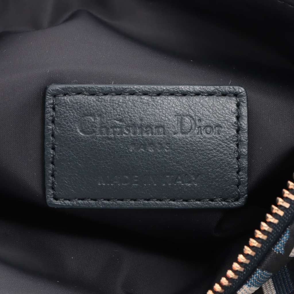 Dior DiorTravel Technical Fabric Macrocannage Nomad Pouch Blue Very good - Model View