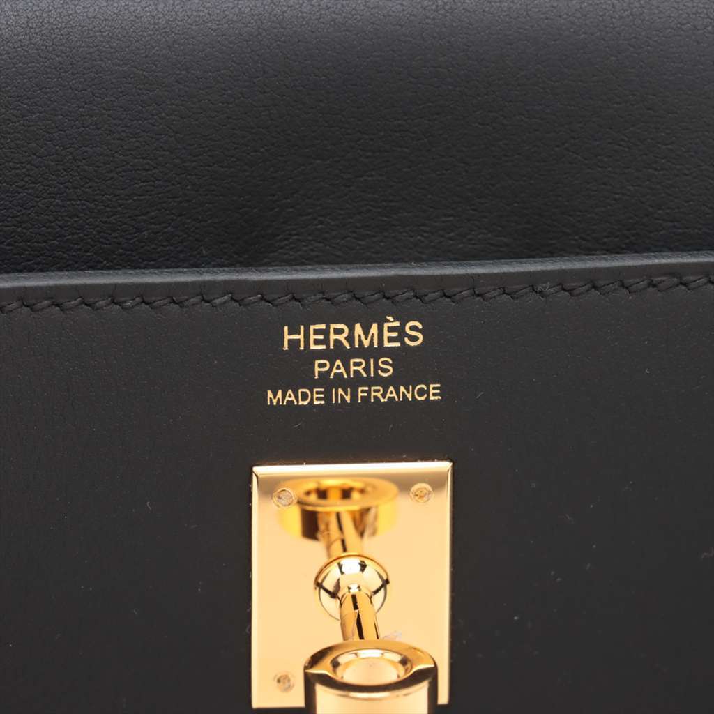 Hermès Swift Kelly Moove Black Leather Good condition - Box View