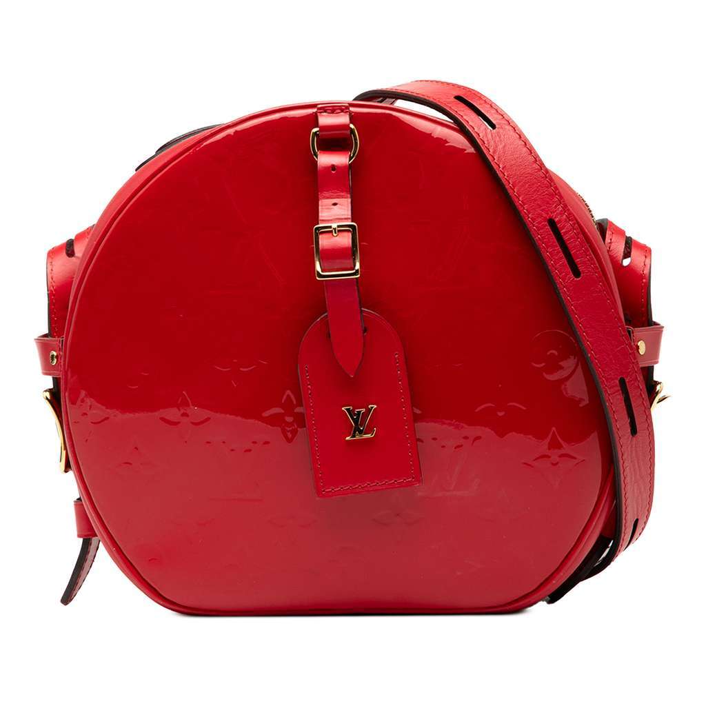Louis Vuitton Monogram Vernis Boite Chapeau Souple PM Red Leather Very good - Front View