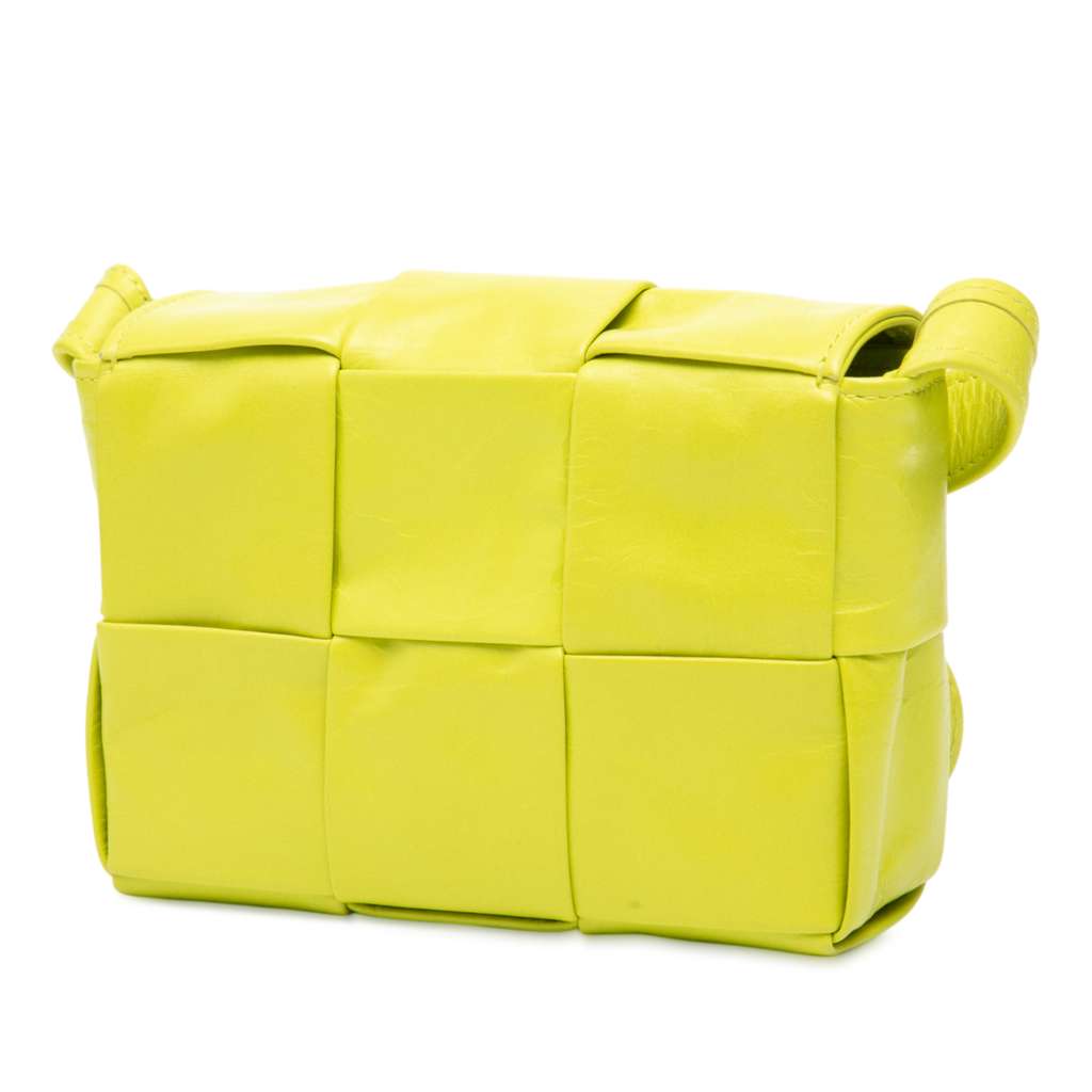 Bottega Veneta Extra Mini Nappa Maxi Intrecciato Cassette Crossbody Yellow Leather Good - Back View