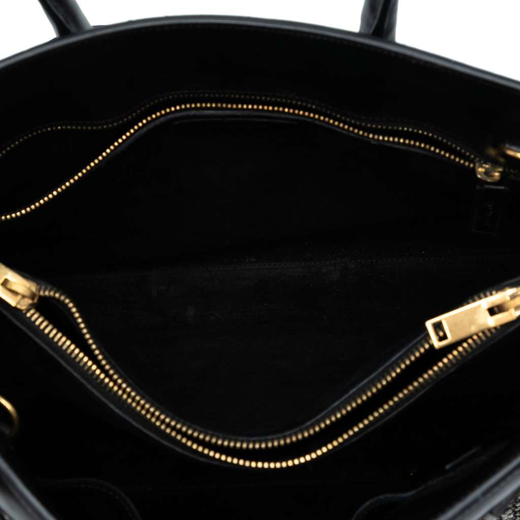Saint Laurent Small Tweed Houndstooth Sac De Jour Satchel Black Tweed Good - Model View