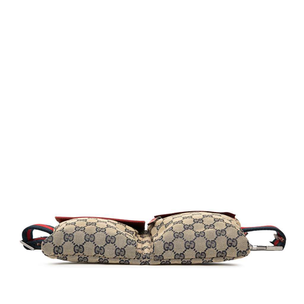 Gucci GG Canvas Web Double Pocket Belt Bag Brown Canvas Very good - Inside View