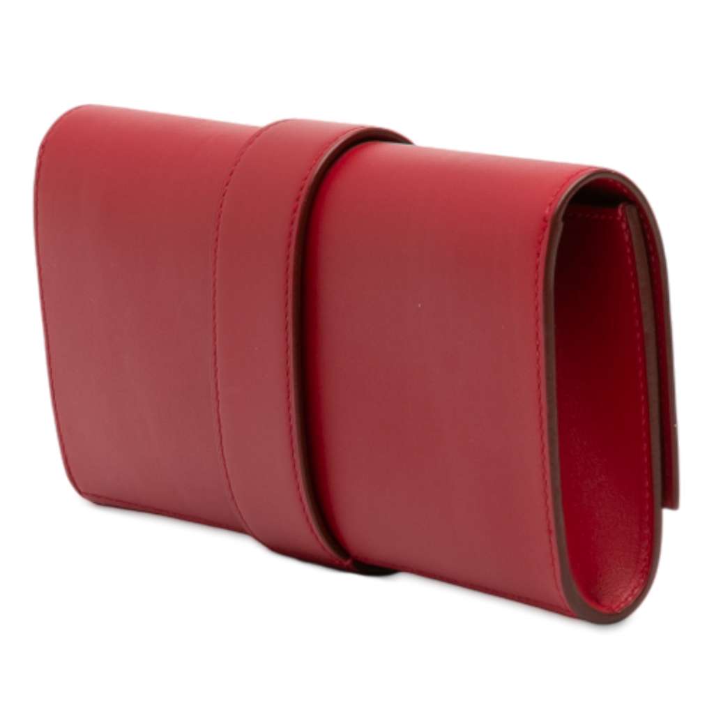Hermès Tadelakt Medor 23 Red Leather Good condition - Back View