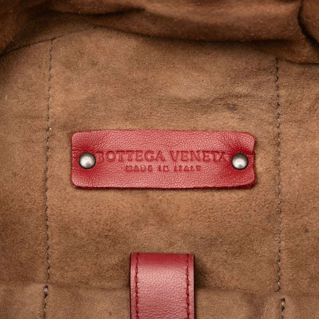 Bottega Veneta Nappa Intrecciato Backpack Red Leather Very good condition - Box View