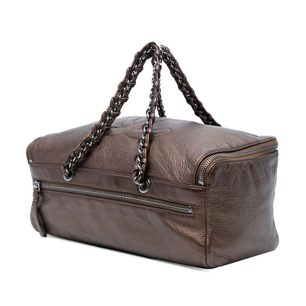 Chanel Large CC Luxe Ligne Bowler Handbag Brown Leather Very good condition - Back View