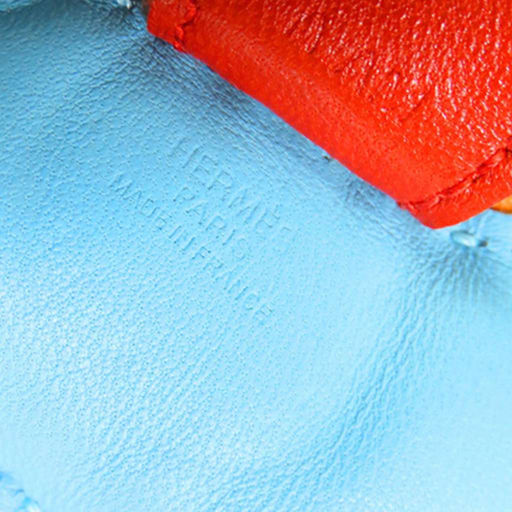 Hermès Milo Lambskin Grigri Rodeo Horse Bag Charm PM Blue Leather Good condition - Inside View