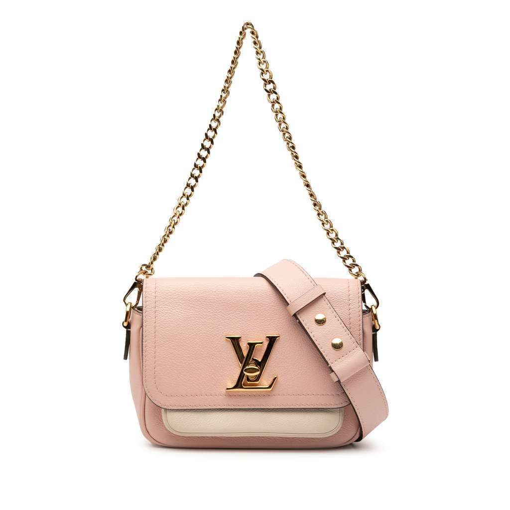 Louis Vuitton Grained Calfskin Lockme Tender Pink Leather Very good condition - Front View