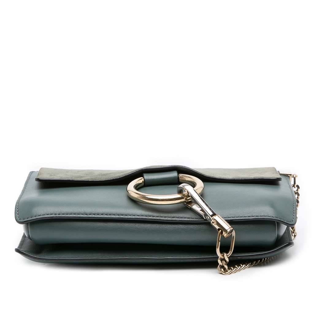 Chloé Small Suede and Calfskin Faye Crossbody Blue Leather Good condition - Inside View