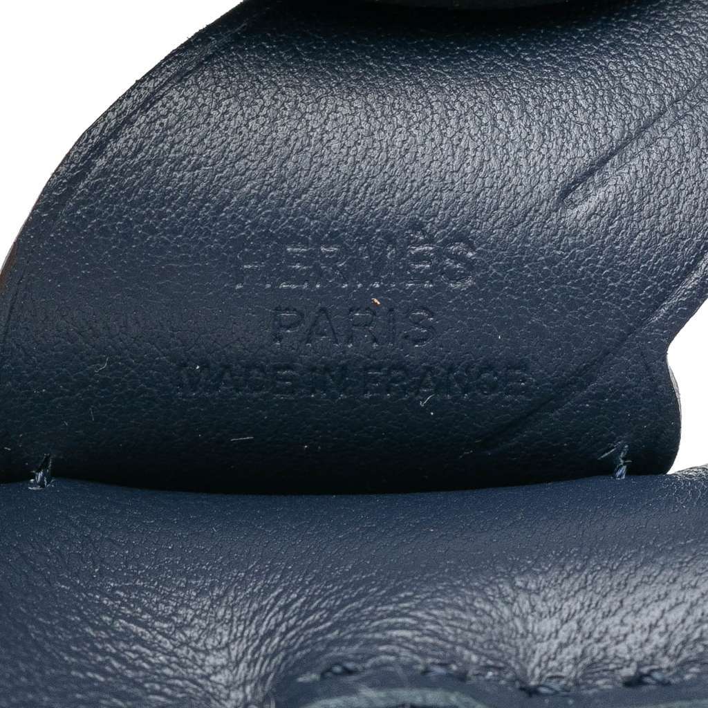 Hermès Milo Lambskin and Swift Grigri Rodeo Pegase Bag Charm PM Blue Leather Good condition - Inside View